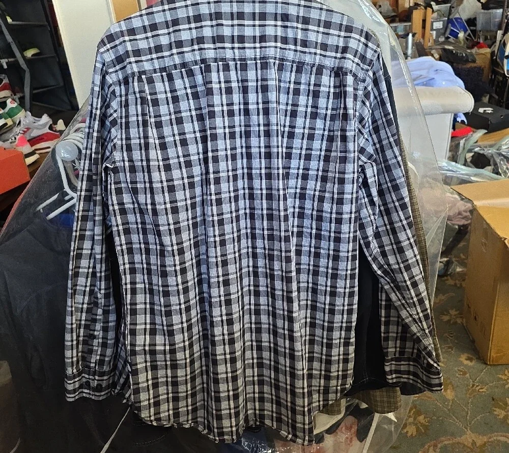 The North Face Men’s Black & White Plaid Button-Down Shirt